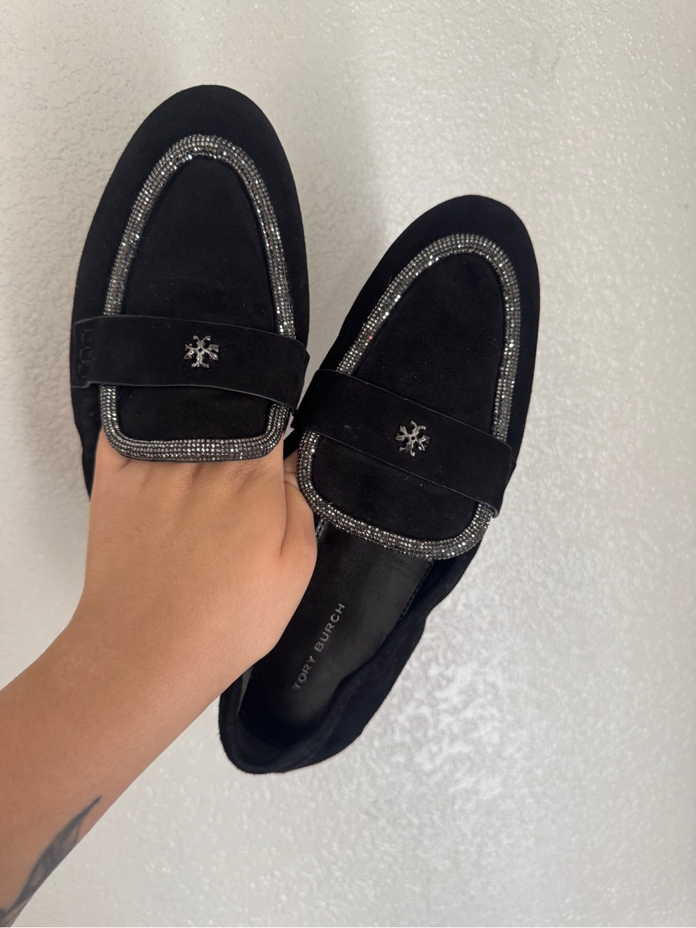 Tory Burch Ballet Loafers with Crystal Trim